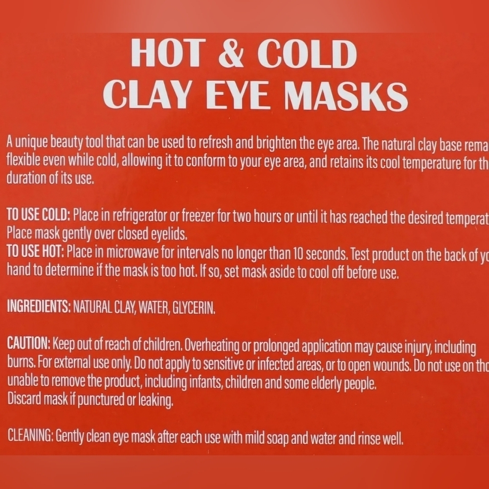 Hot & Cold Clay Eye 7" x 3.25" Mask Adjustable Pink Striped - Picture 3 of 3